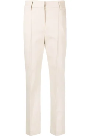 Brunello Cucinelli women's khaki cotton trousers – Loop Generation