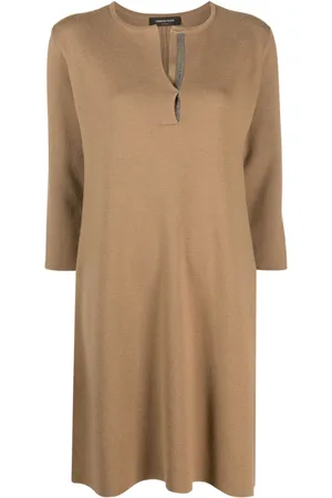 Fabiana Filippi Split-neck wool minidress