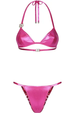 Dolce & Gabbana DG-logo high-shine bikini set