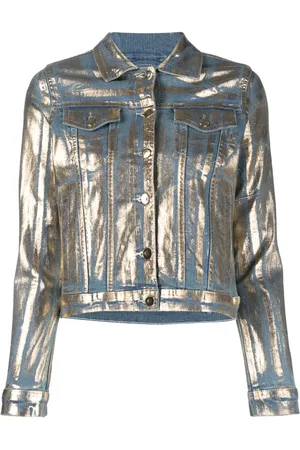 Madison.Maison Metallic coated-denim jacket
