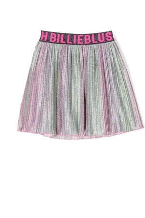 Billieblush Pleated glitter-embellished mini skirt