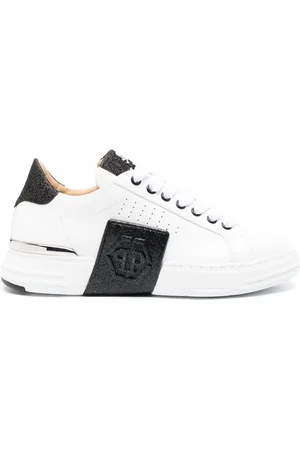 Patent Leather & Velvet Lo-Top Sneakers Hexagon