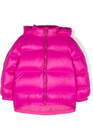 VERSACE Logo-embroidered padded jacket