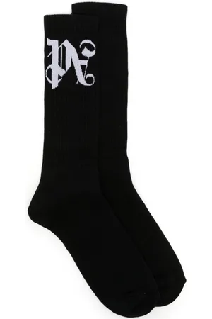 Palm Angels Intarsia-logo ribbed socks
