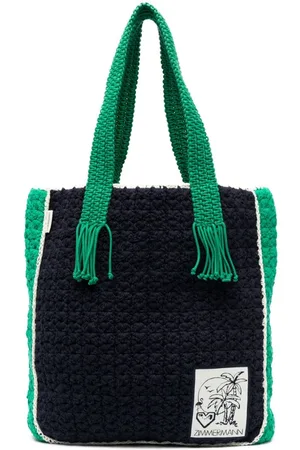 Casablanca Atlantis Crochet-knit Tote Bag - Blue