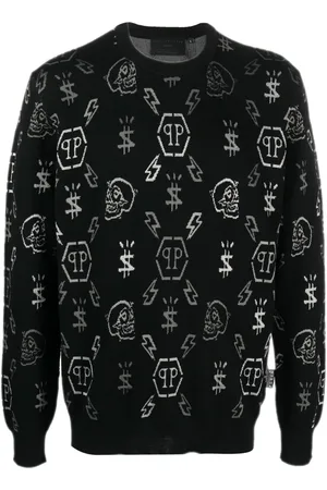 Philipp Plein LS jacquard monogram jumper