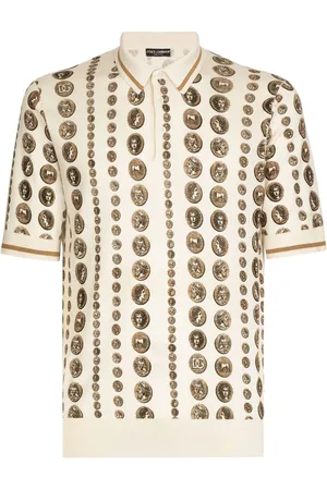 Dolce & Gabbana Stripe-detail silk polo top