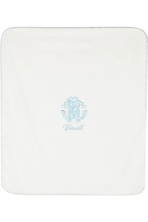 Roberto Cavalli Logo-print cotton blanket