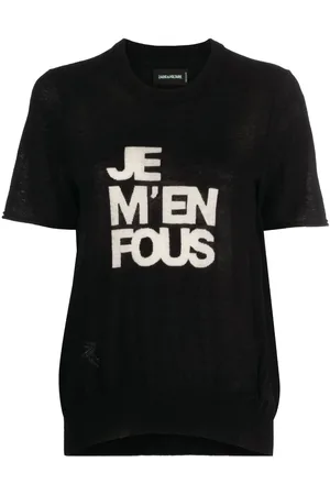 Zadig & Voltaire Slogan-intarsia cashmere knitted top