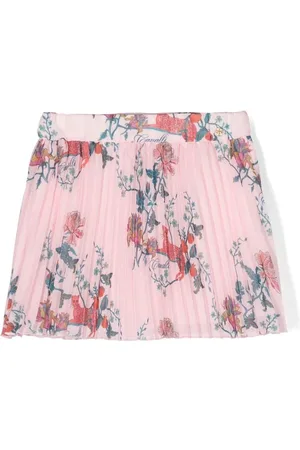 Roberto Cavalli Floral-print pleated skirt