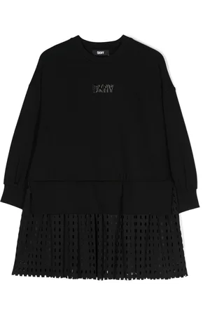 DKNY Logo-print laser-cut minidress
