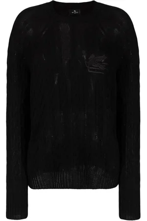 Etro Logo-embroidered cable-knit jumper