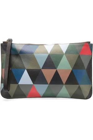 LEATHERSMITH OF LONDON Geometric-pattern pebbled leather wallet