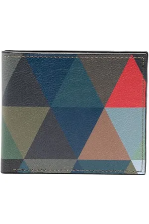 LEATHERSMITH OF LONDON Geometric-pattern pebbled leather wallet