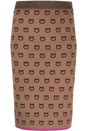 Pinko Logo-print knitted fitted skirt
