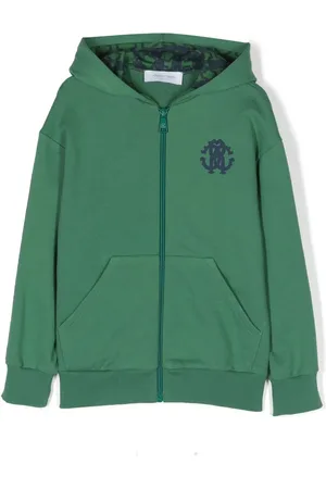 Roberto Cavalli Embroidered-logo zip-up hoodie