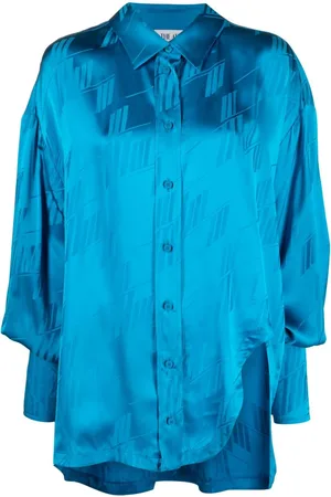 The Attico Kota logo-jacquard asymmetric shirt