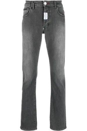 Philipp Plein Logo-patch slim-cut jeans