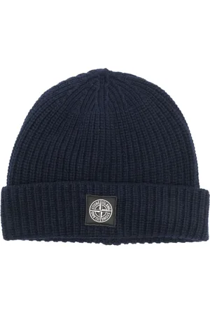 Stone Island Logo-patch ribbed beanie
