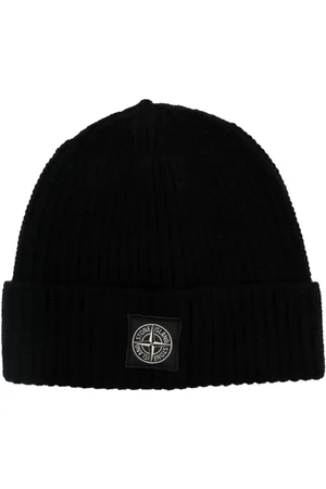 Stone Island Logo-patch ribbed beanie