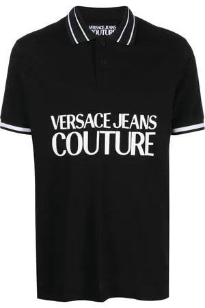 VERSACE Logo-print polo shirt