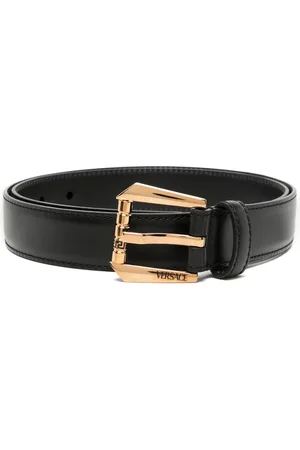 VERSACE Logo-engraved leather belt