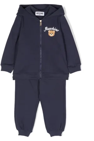 Moschino Bear-print cotton zipped hoodie