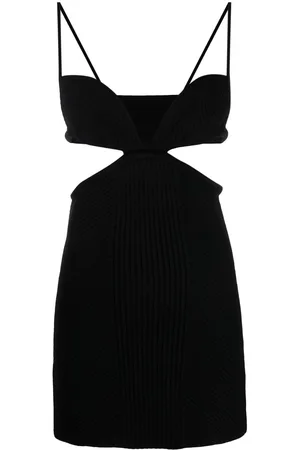OFF-WHITE Cut-out ribbed-knit minidress