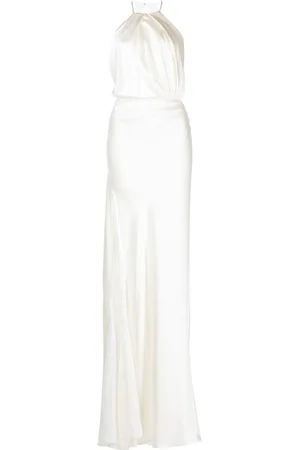 Michelle Mason Pleated-detail silk gown