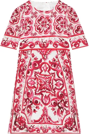 Dolce & Gabbana Majolica print charmeuse dress