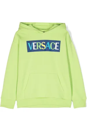 VERSACE Logo-print jersey-fleece hoodie