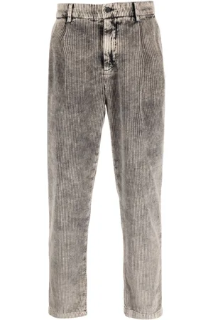 Men's Grey Cord Trousers | Double TWO
