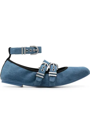 Stuart Weitzman Maverick denim flat ballerina shoes