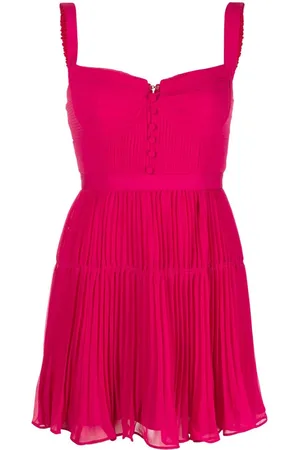 Self-Portrait Pleated bustier minidress