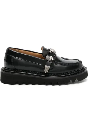 TOGA PULLA Stud-embellished leather loafers