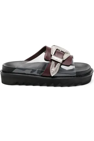 TOGA PULLA Decorative-buckle leather slides