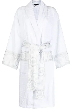 Versace logo-embossed Cotton Bath Robe - Farfetch