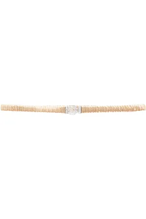 Sandro Metallic-finish ruched leather belt
