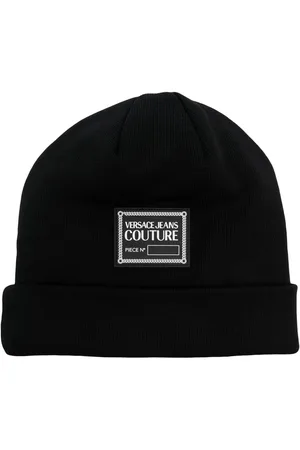 VERSACE Logo-patch turn-up brim beanie