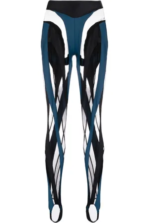 MUGLER Spiral panelled leggings