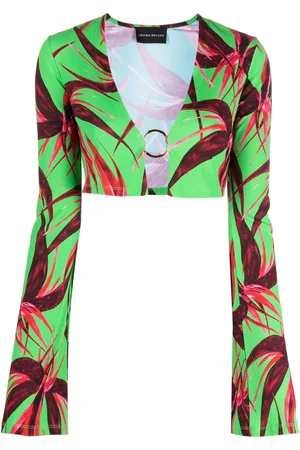 Printed ribbed-knit jersey minidress in multicoloured - Louisa Ballou