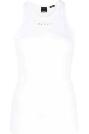 Pinko Logo-print ribbed tank top