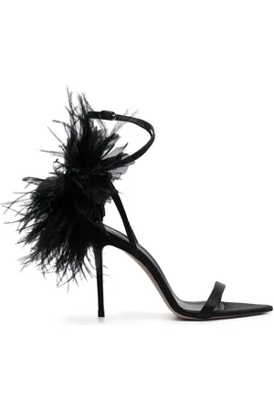 LE SILLA Rose 110mm feather-detailing sandals