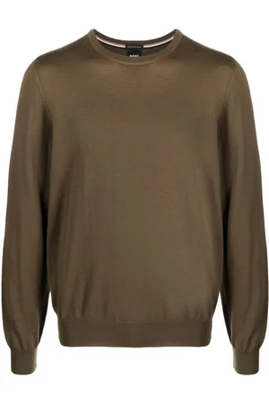 HUGO BOSS Logo-embroidered cotton jumper