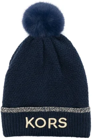 Michael Kors Embroidered-logo pompom beanie