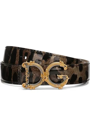 Dolce & Gabbana DG-buckle leopard-print belt