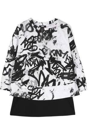 DKNY Graffiti-print layered minidress