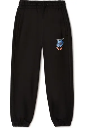 OFF-WHITE Logo Flowers cotton track pants