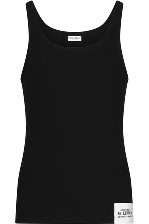 Dolce & Gabbana Logo-patch cotton tank top