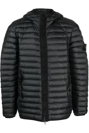 Stone Island Compass-patch hooded padded jacket